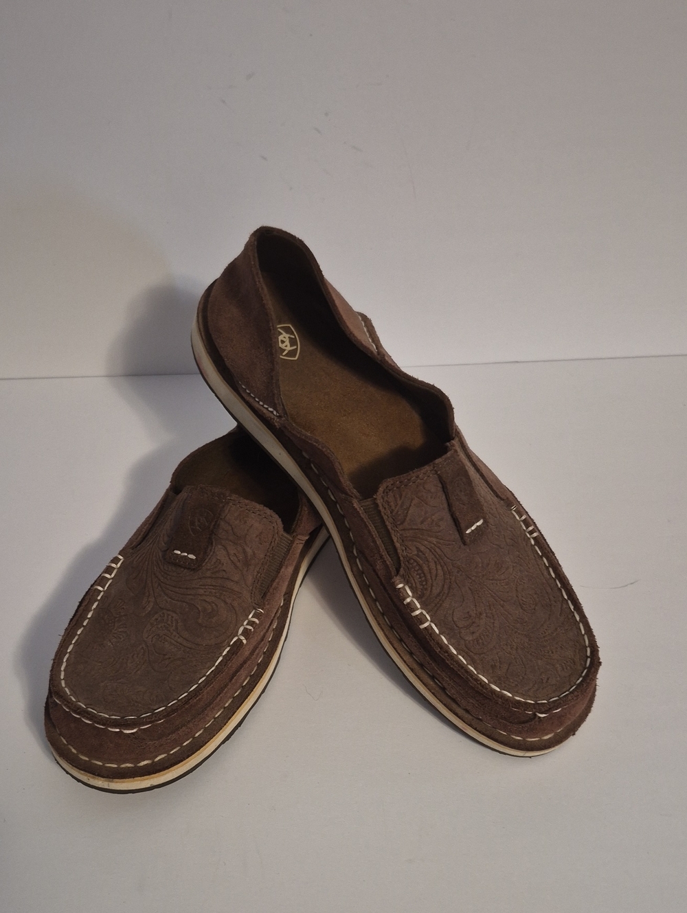 Ariat Embossed Leather Loafer Shoes Mens Brown 7 1/2